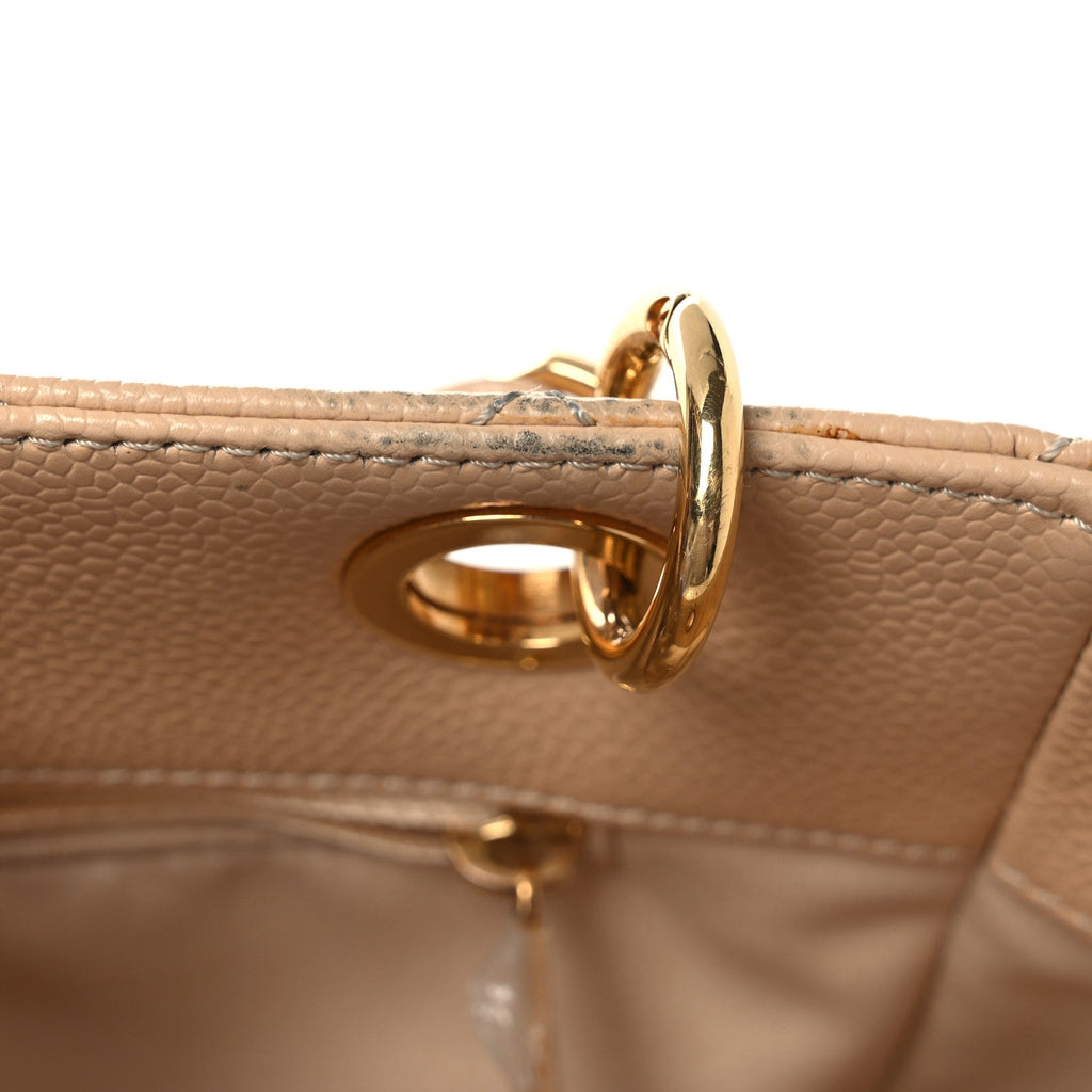 Chanel Caviar Quilted Petit Shopping Tote PST Beige Clair