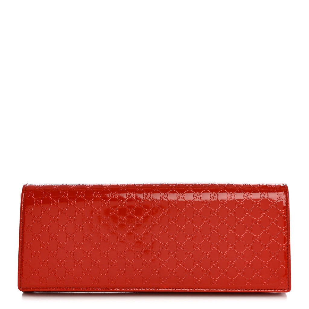 Gucci Patent Microguccissima Small Broadway Clutch Red
