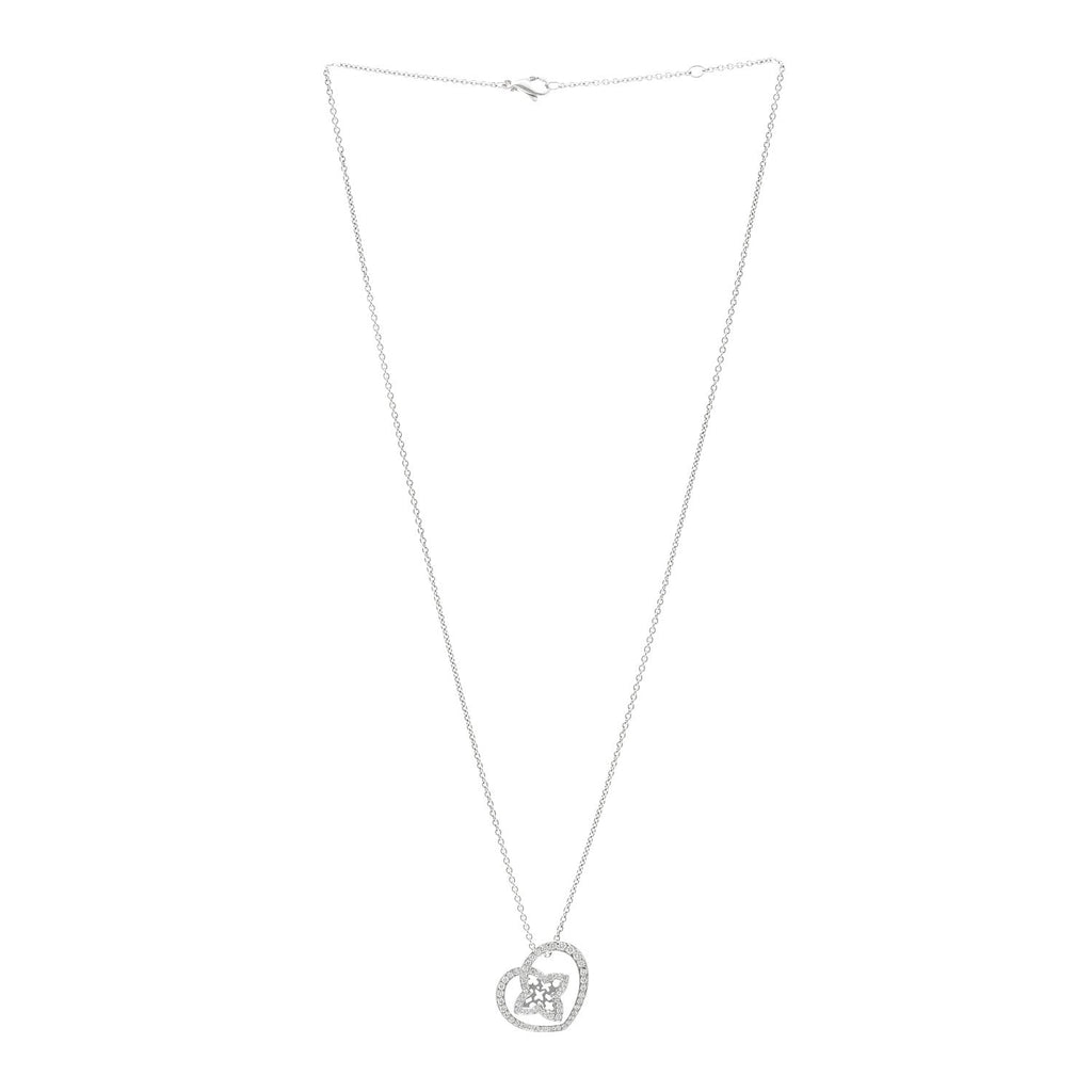 Louis Vuitton 18K White Gold Diamond Small Coeur Heart Pendant Necklace