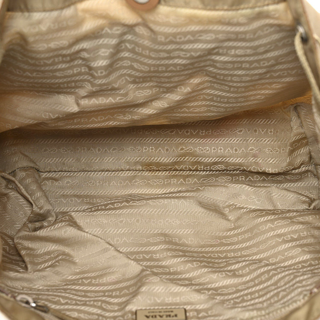 Prada Nylon Vela Shopping Tote Sesamo
