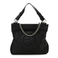 Gucci Sakai Be Green Calfskin Diagonal Stitched Small Blondie Tote Black