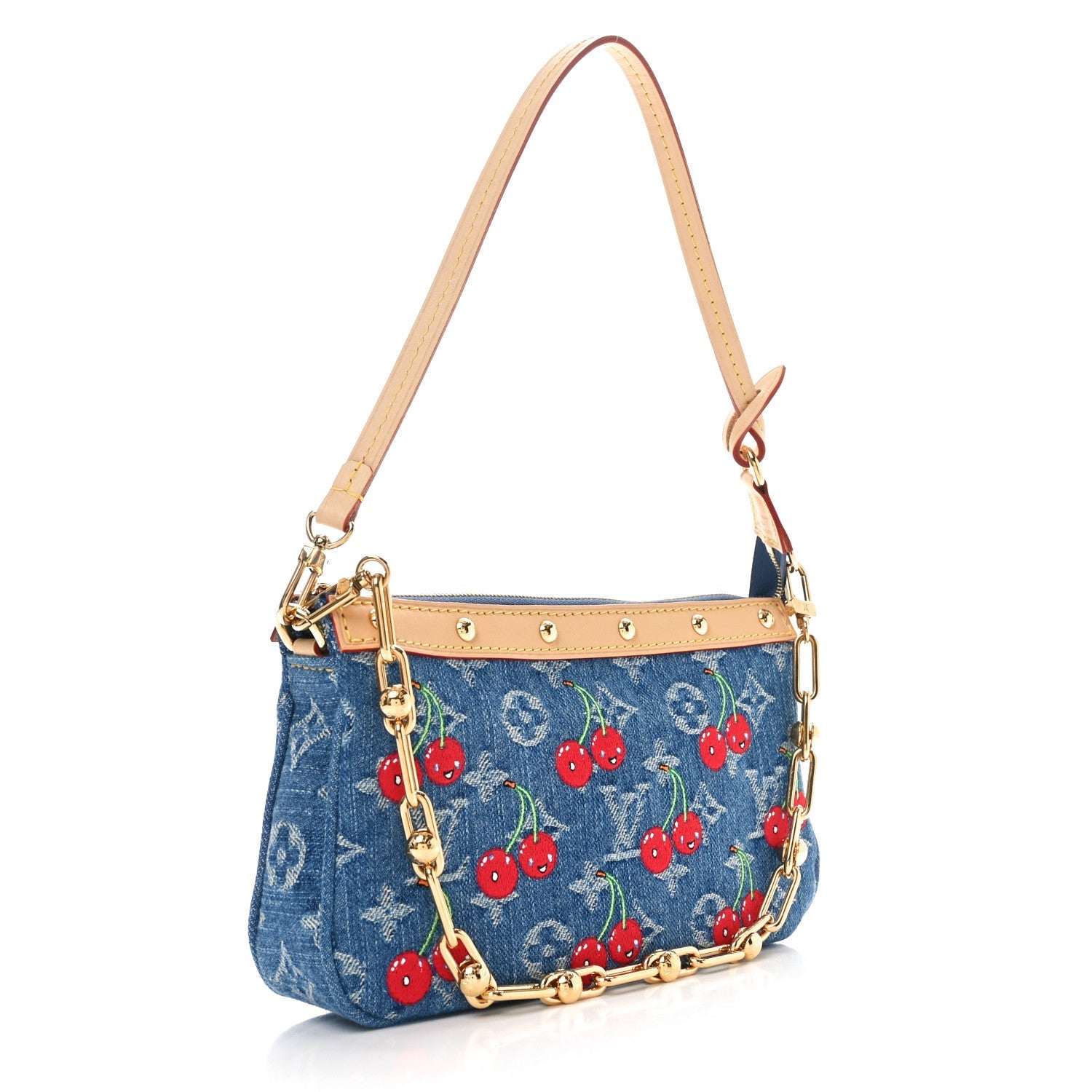 Louis Vuitton LV X TM Monogram Denim Cerises Pochette Accessories Blue