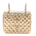 Chanel Mirror Calfskin Metallic Calfskin Quilted Hollywood Boulevard Backpack With Coin Purse Gold