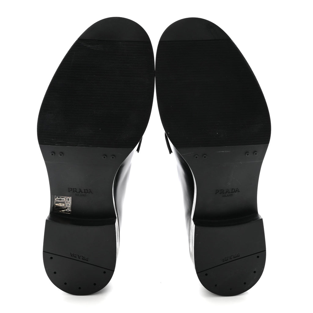Prada Spazzolato Mens Derby Loafers 7.5 Black