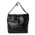 Chanel Shiny Calfskin Quilted Small Chanel 22 Black