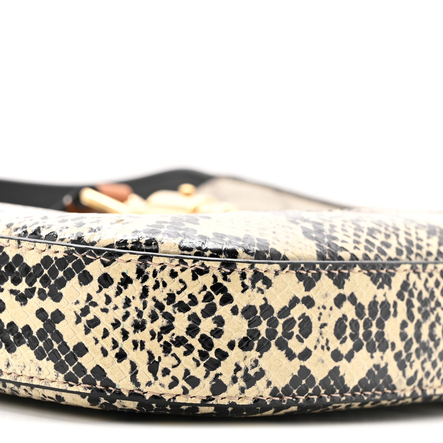 Gucci GG Supreme Monogram Snakeskin Small Jackie 1961 Hobo Beige Ebony