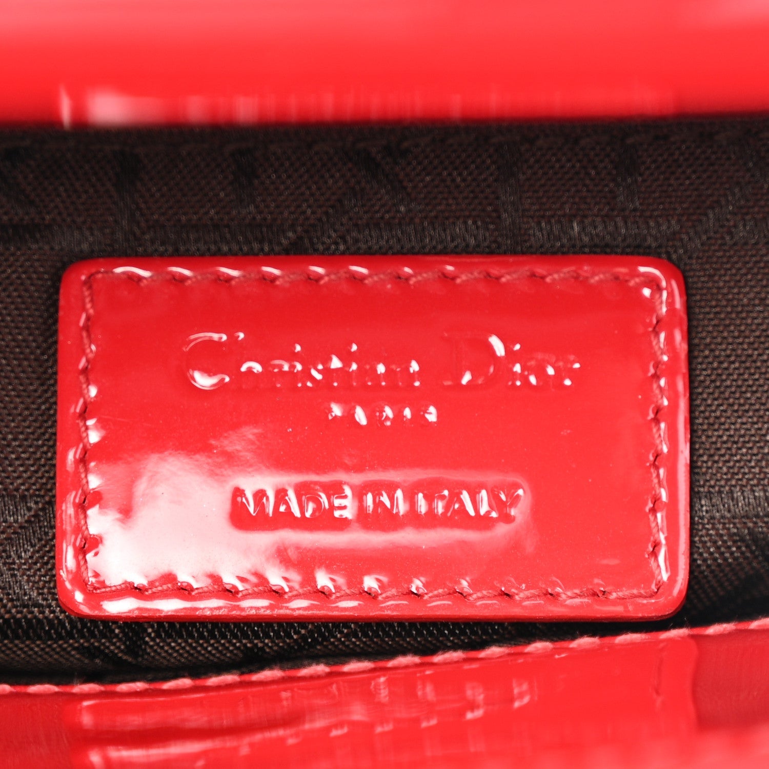 Christian Dior Patent Cannage Mini Lady Dior Red