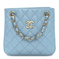 Chanel Caviar Quilted Mini Bucket Bag Blue