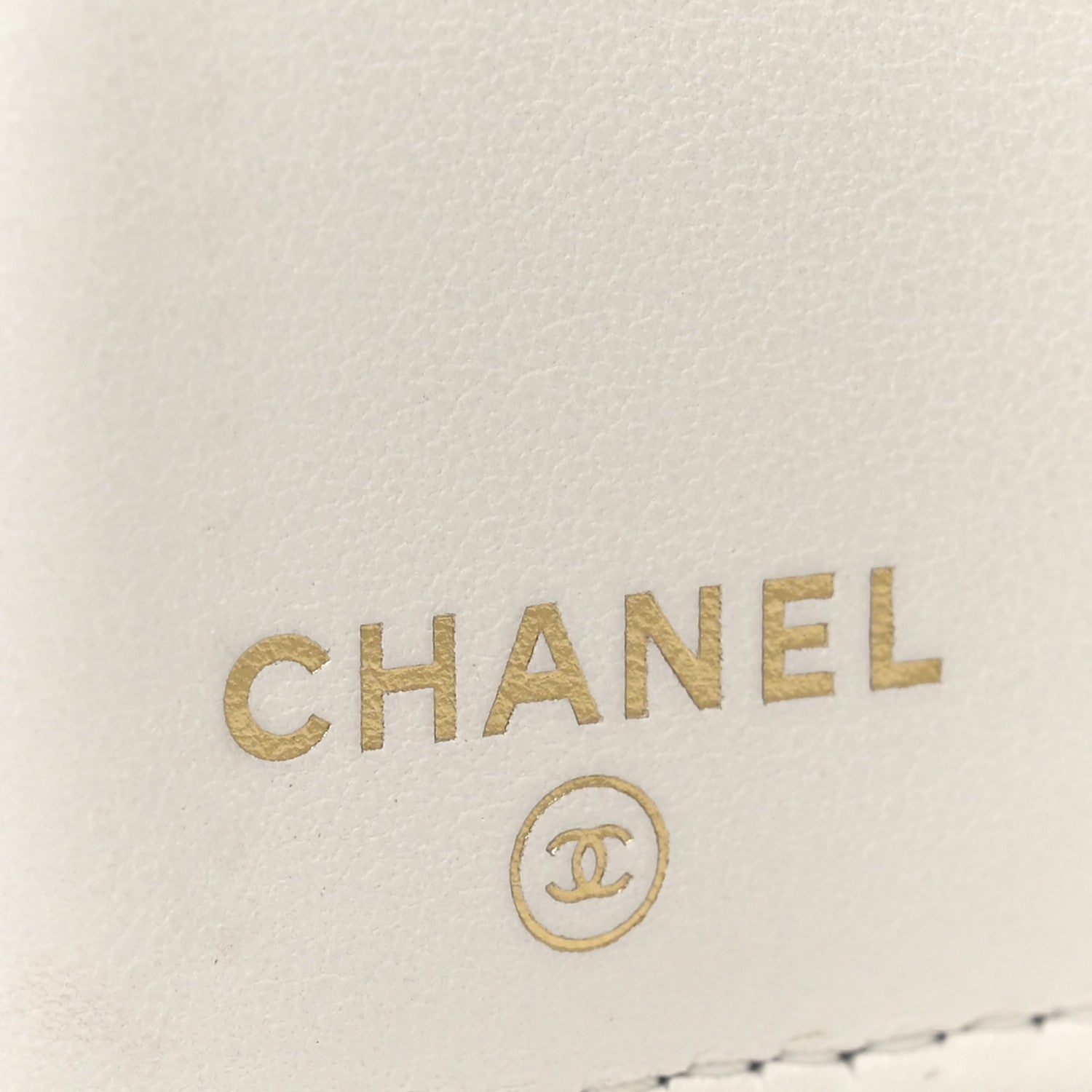 Caviar Quilted Crystal CC Small Flap Wallet White
