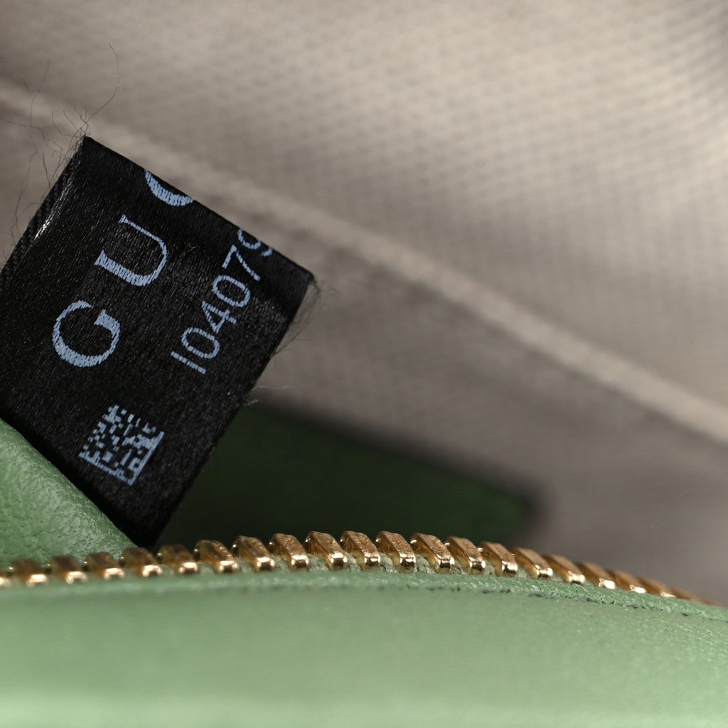 Gucci Sakai Be Green Calfskin Diagonal Stitched Small Blondie Shoulder Bag Green Soil Grass