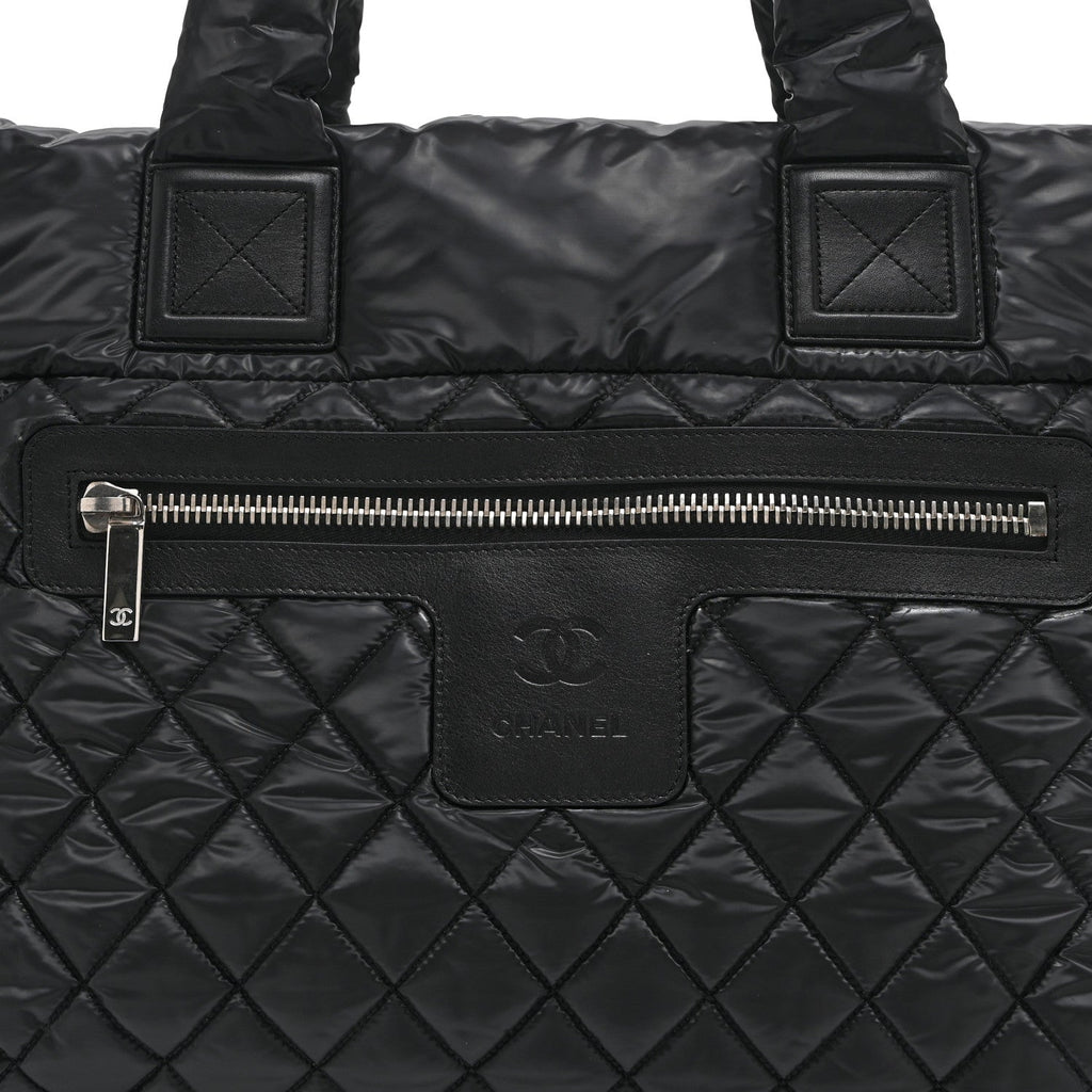 Chanel Nylon Quilted Large Coco Cocoon Tote Black