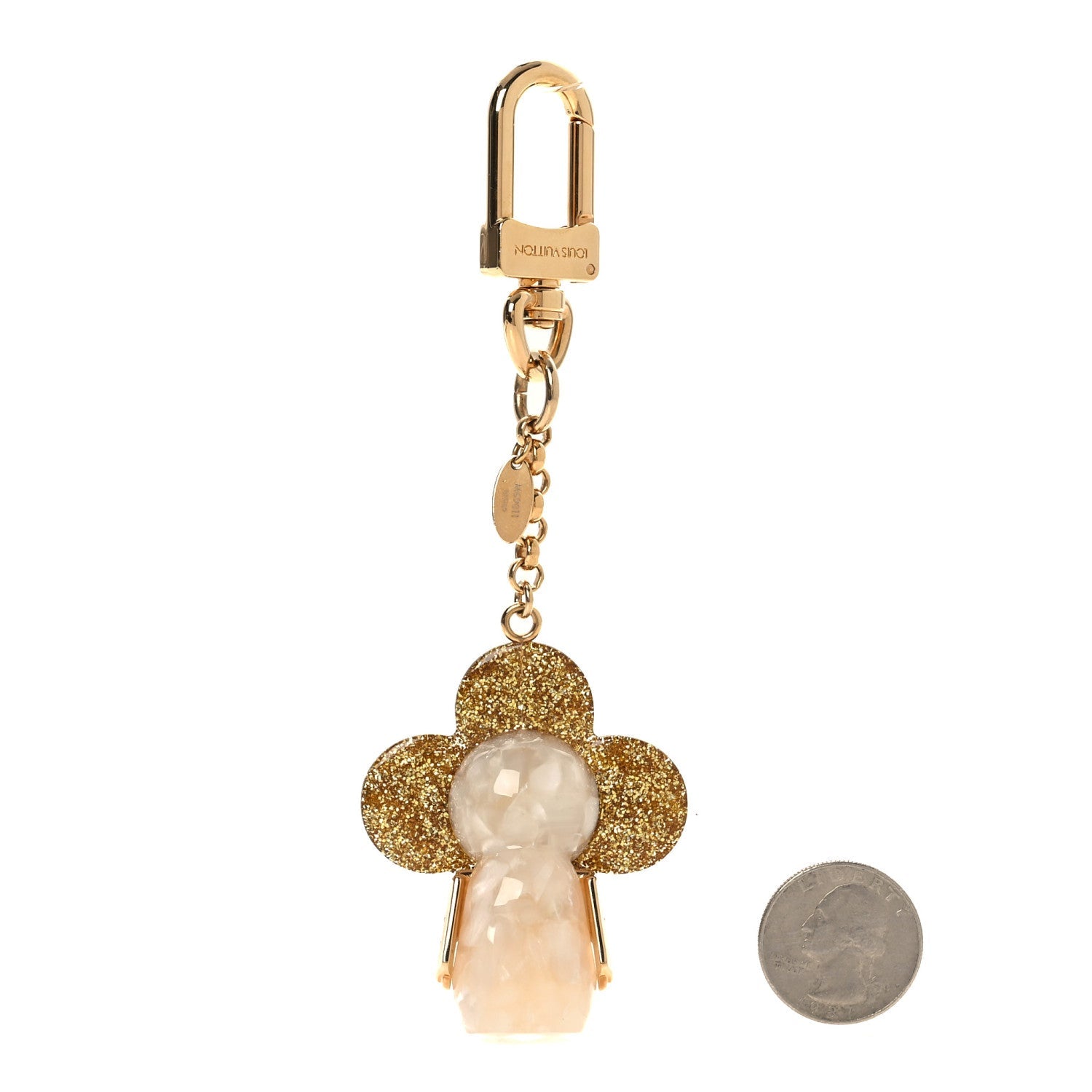 Louis Vuitton Strass Vivienne Porte Cles Charm Key Holder Gold