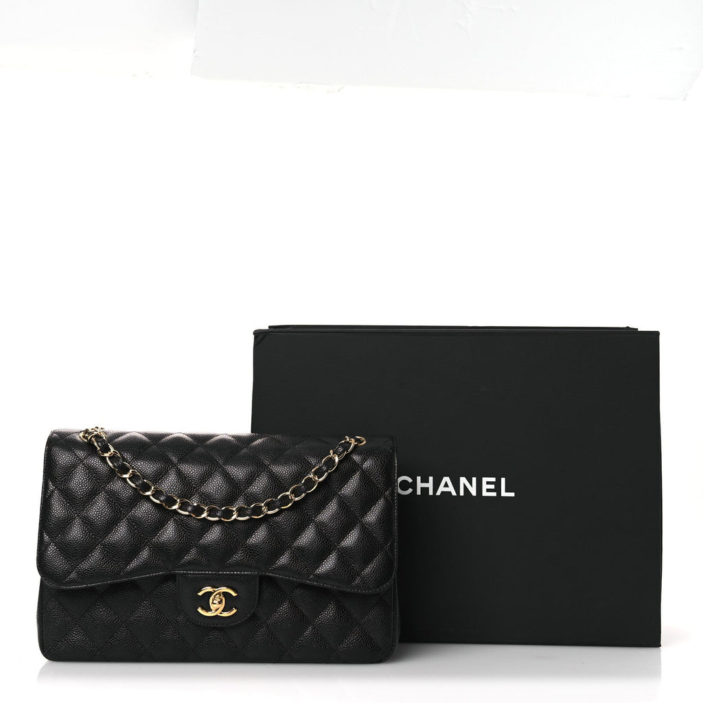 Chanel Caviar Quilted Jumbo Double Flap Black