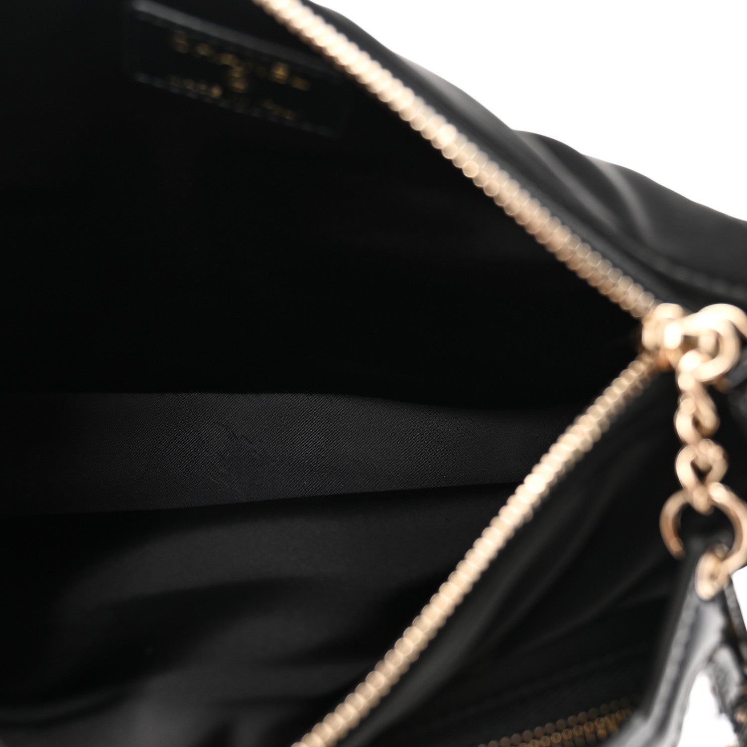 Chanel Velvet Effect Nylon Shiny Crumpled Calfskin Quilted Chanel 25 Clutch With Chain Black