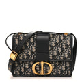 Christian Dior Oblique 30 Montaigne Flap Bag Blue
