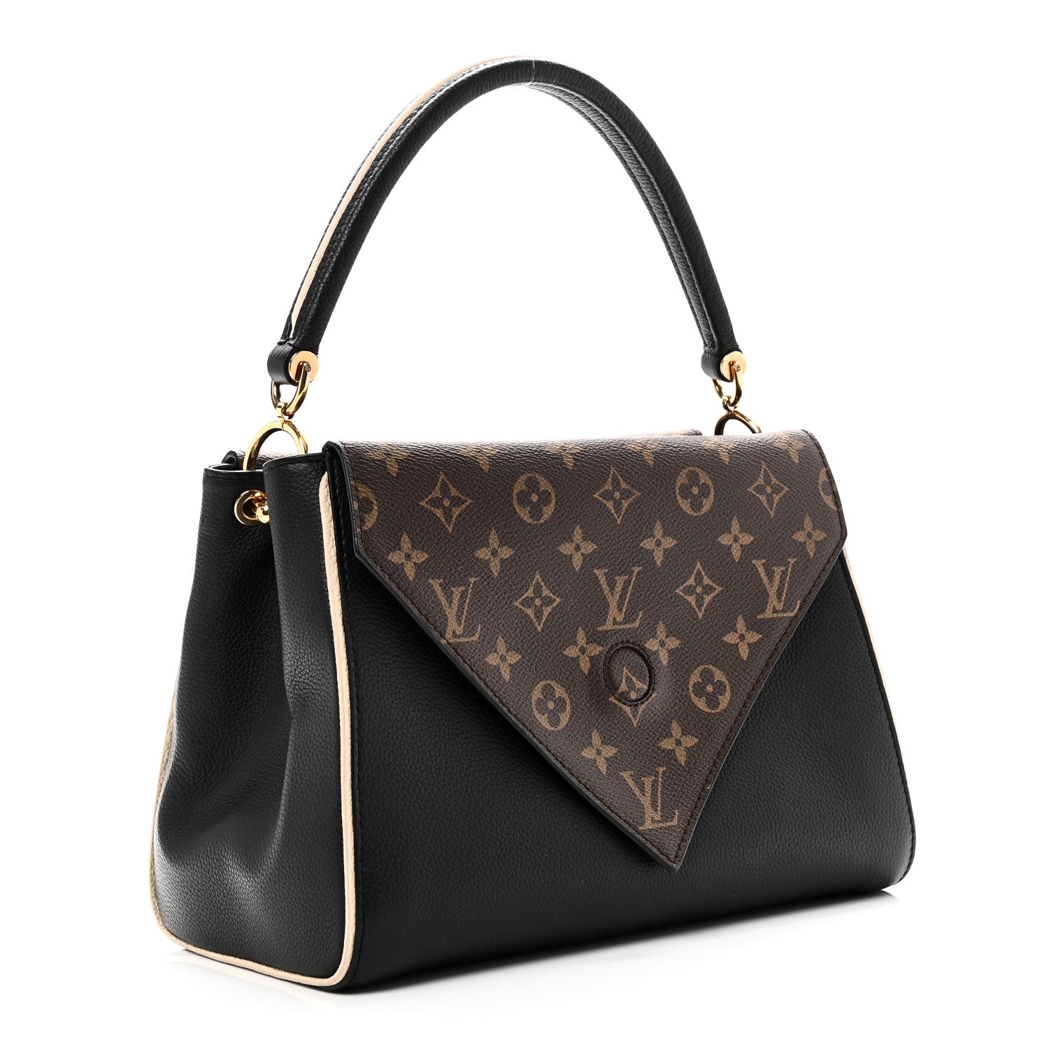 Louis Vuitton Grained Calfskin Monogram Double V Black