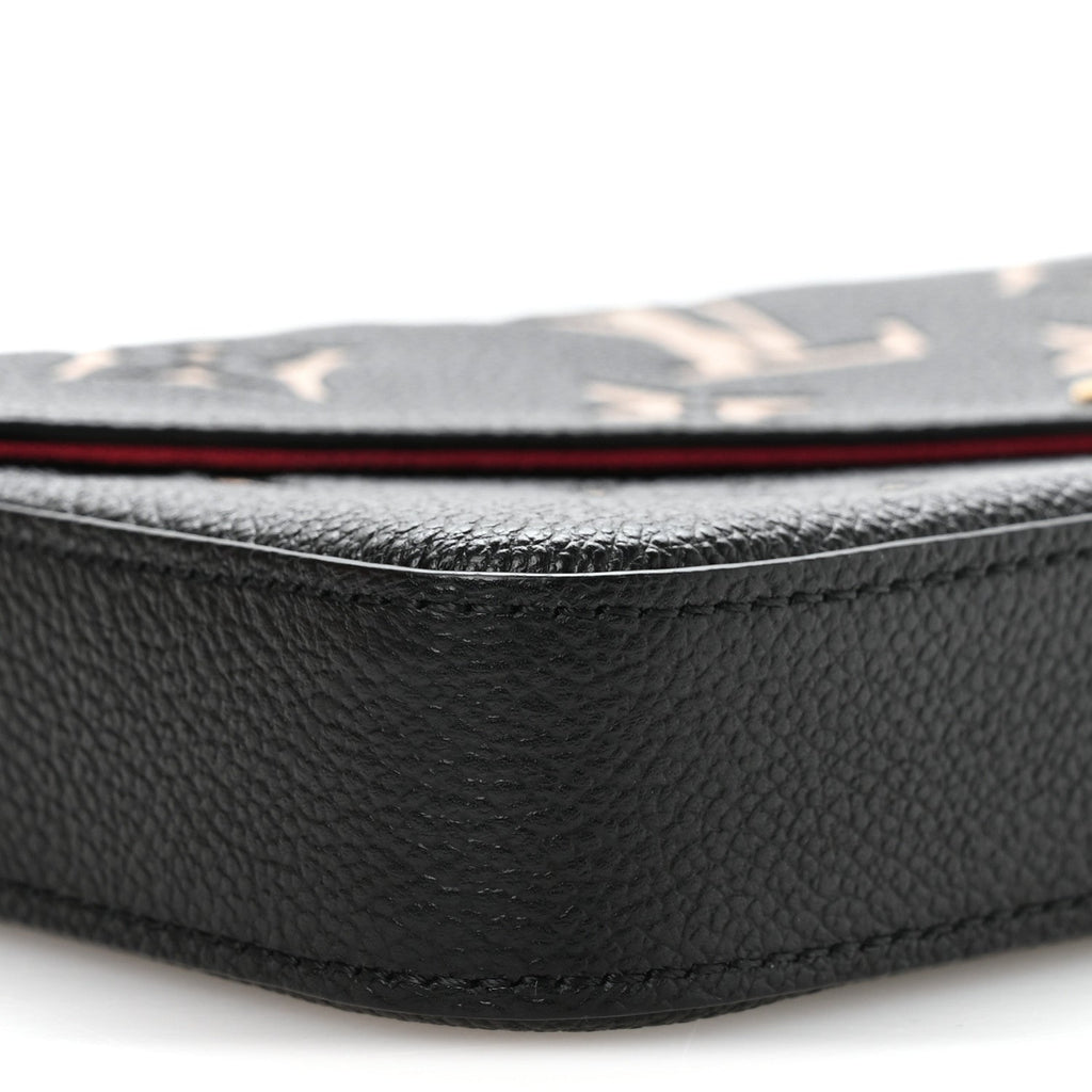 Louis Vuitton Empreinte Monogram Giant Felicie Pochette Black Beige