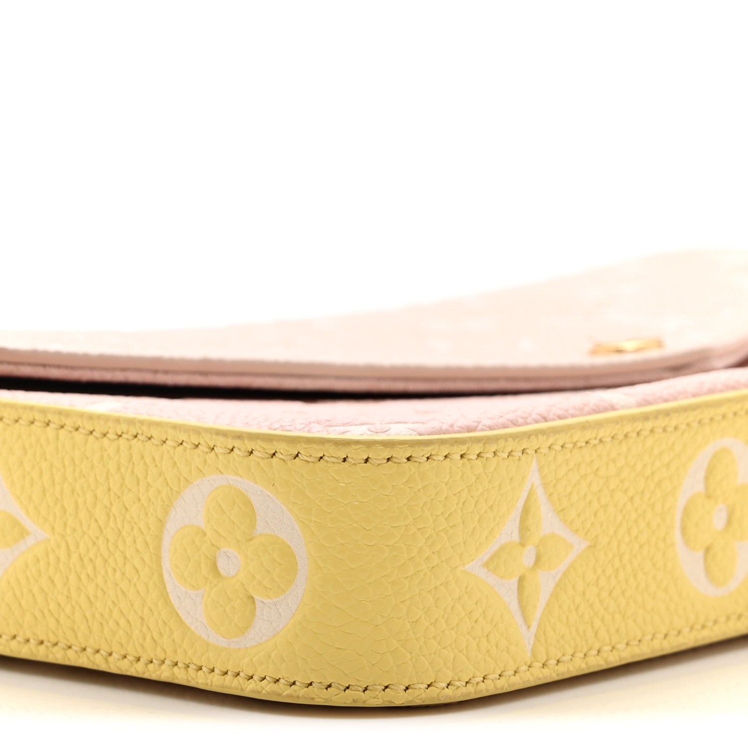 Louis Vuitton Empreinte Spring in the City Felicie Pochette Chain Wallet Pink Beige Yellow