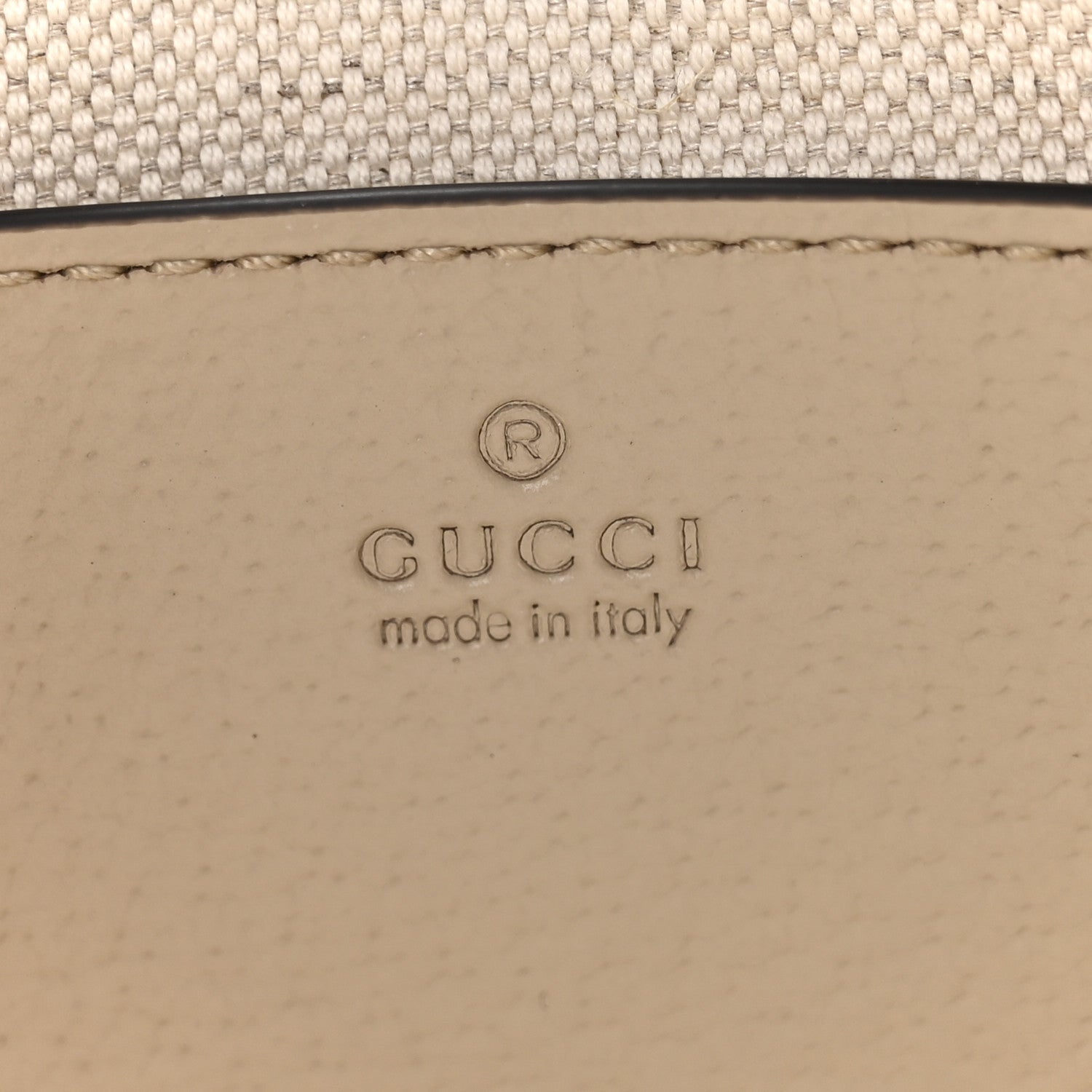 Gucci GG Supreme Monogram Textured Dollar Calfskin Web Mini Ophidia GG Handbag Beige Mystic White Oatmeal