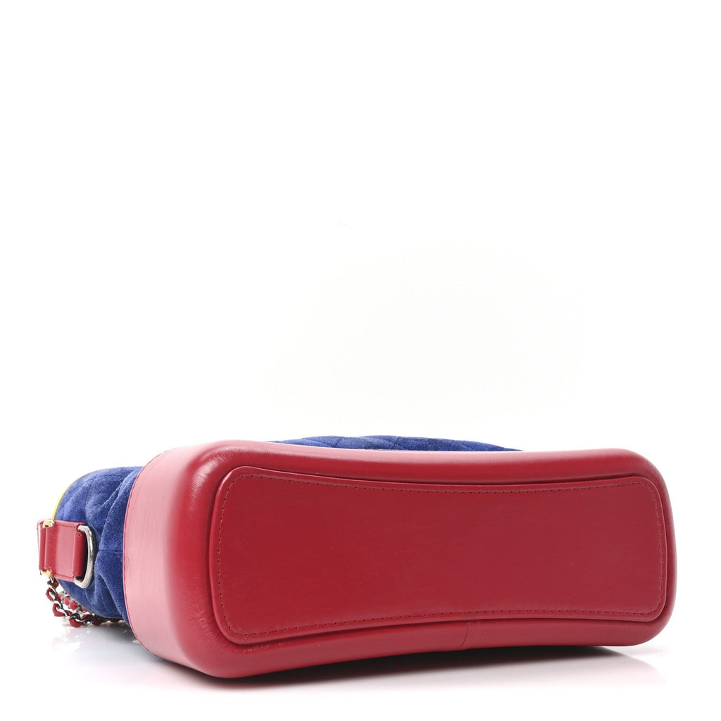 Chanel Suede Calfskin Quilted Medium Gabrielle Hobo Red Blue Yellow