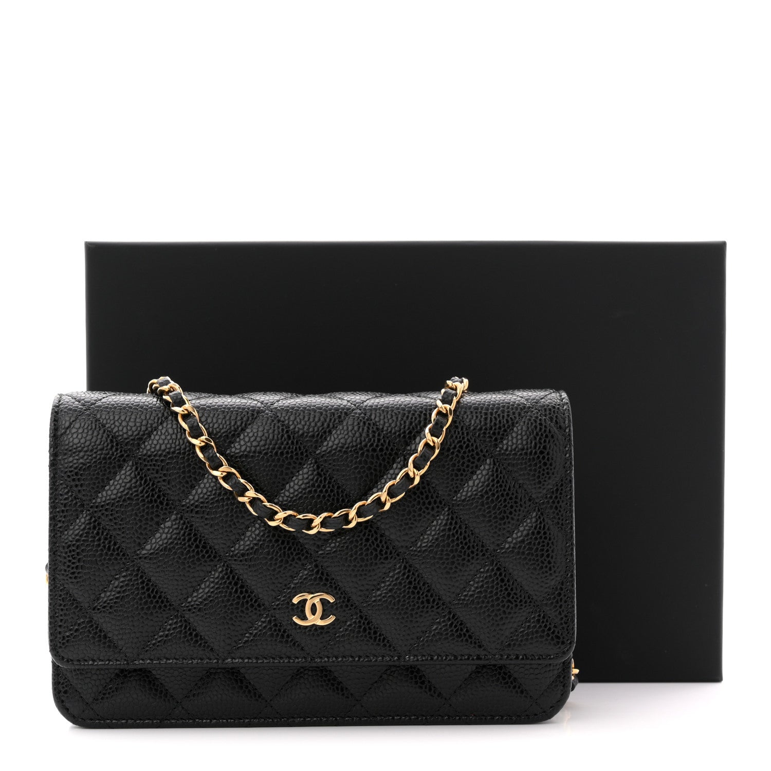 Chanel Caviar Quilted Wallet on Chain WOC Black