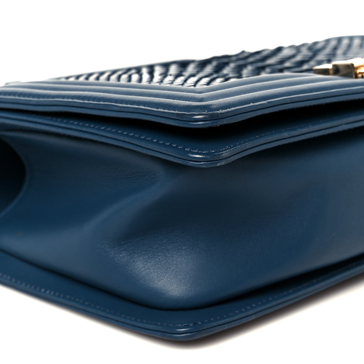 Chanel Snakeskin Medium Boy Flap Blue