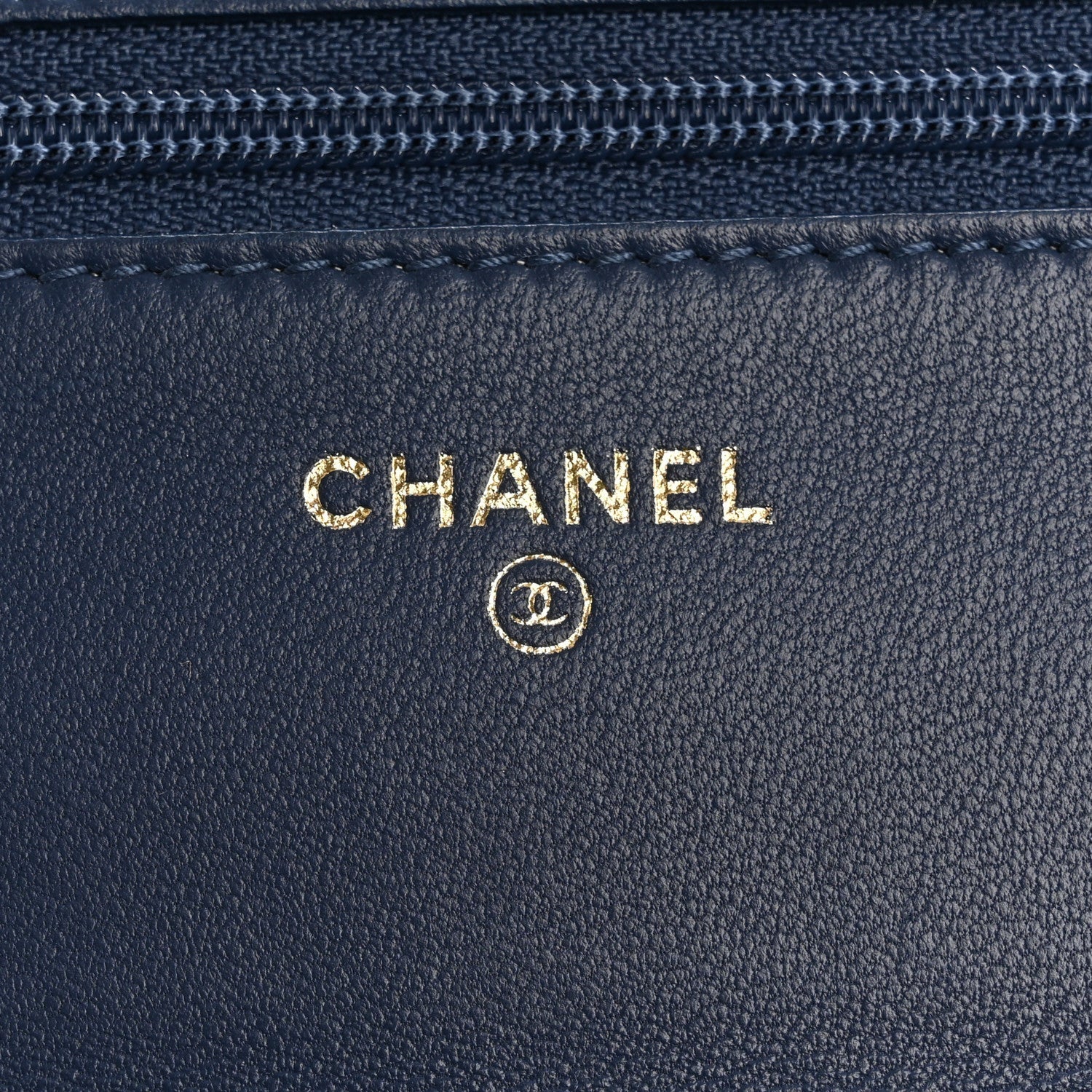 Chanel Snakeskin Wallet On Chain WOC Blue