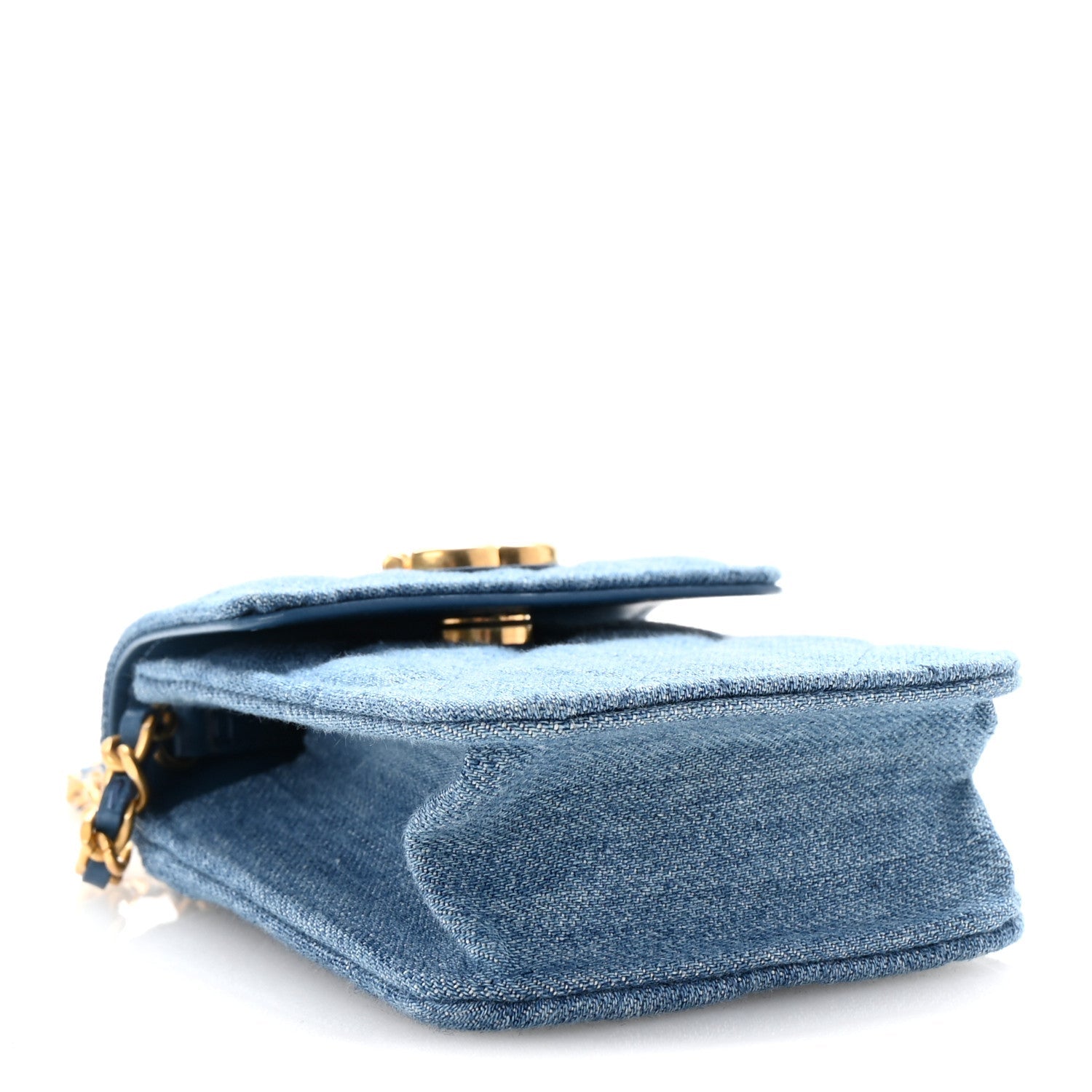 Chanel Denim Quilted Flap Mini Crossbody Blue