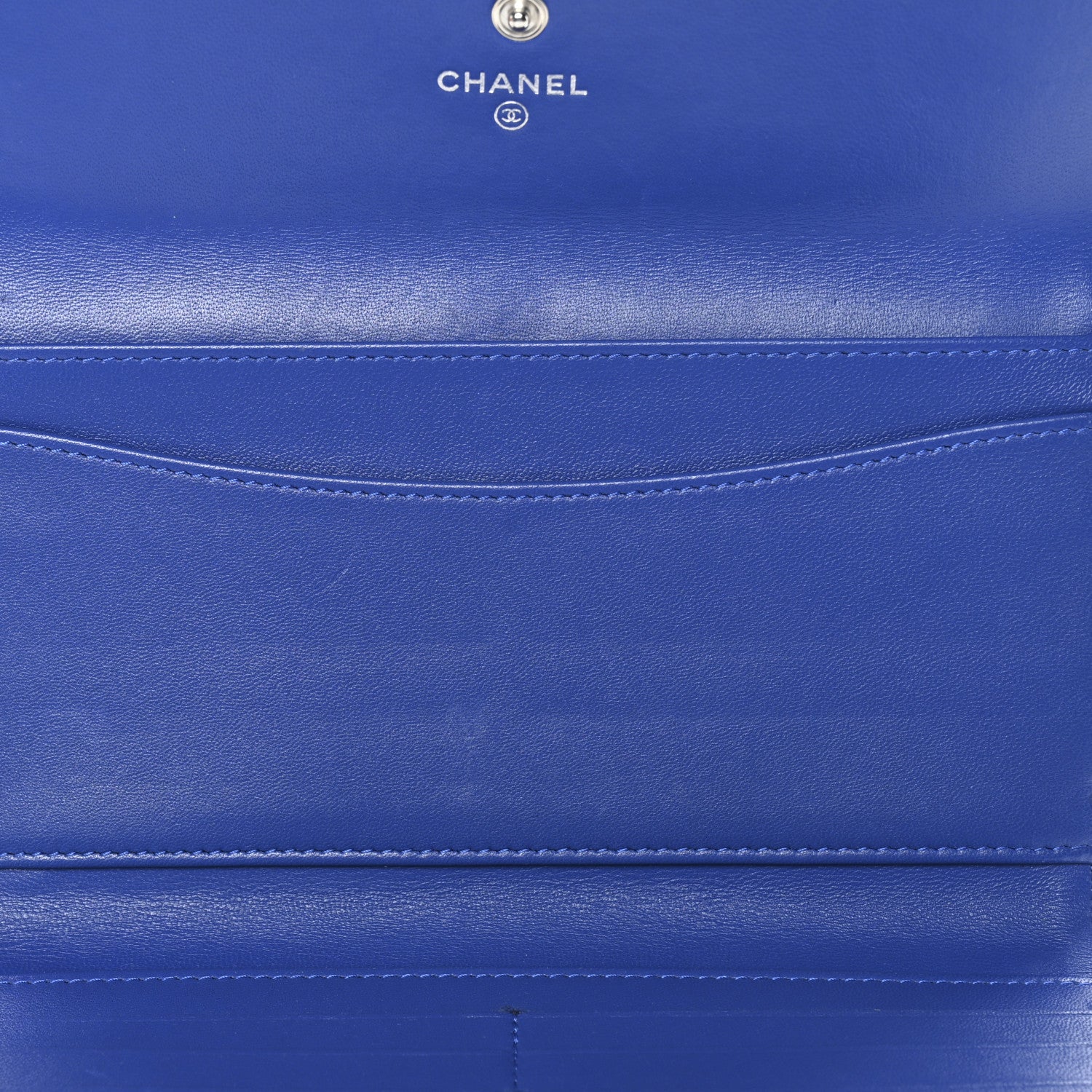 Lambskin Quilted Cuba Long Flap Wallet Blue Multicolor