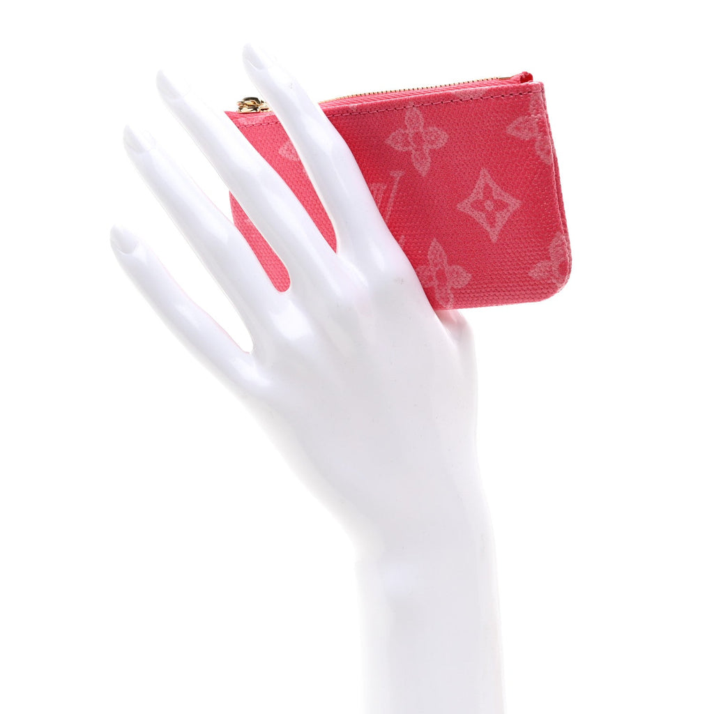 Louis Vuitton Monogram Origine Lin Key Pouch Rose Ruban