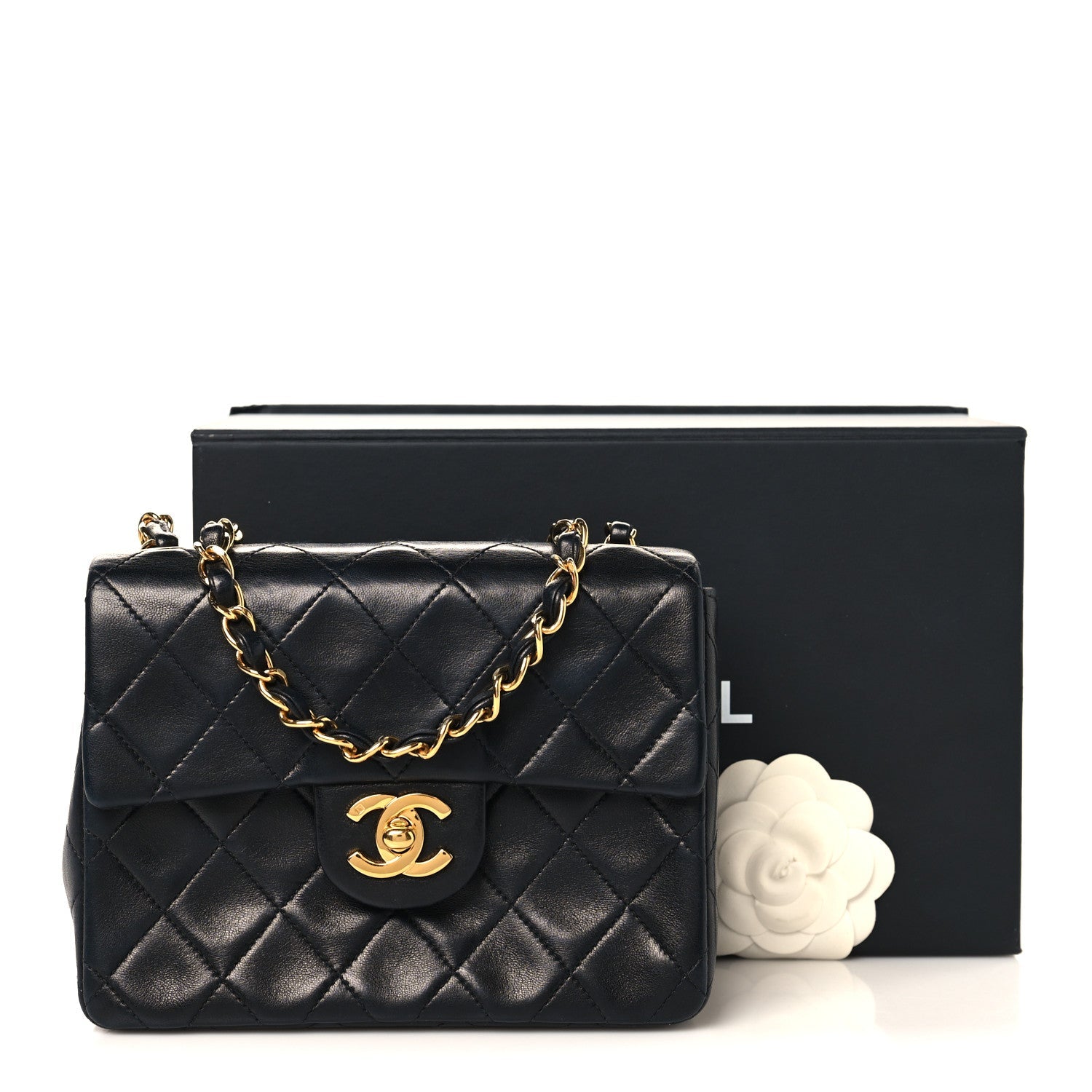 Chanel Lambskin Quilted Mini Square Flap Black