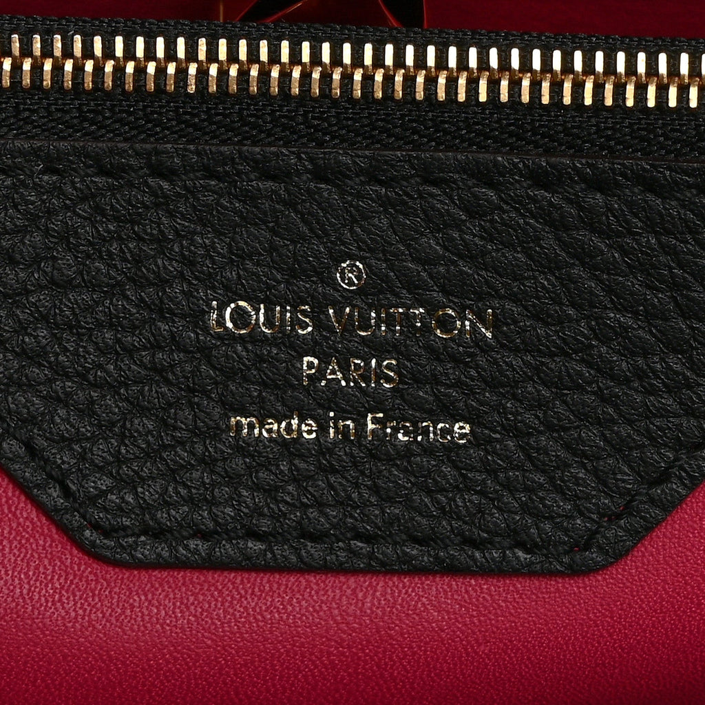 Louis Vuitton Taurillon Capucines MM Black Fuchsia