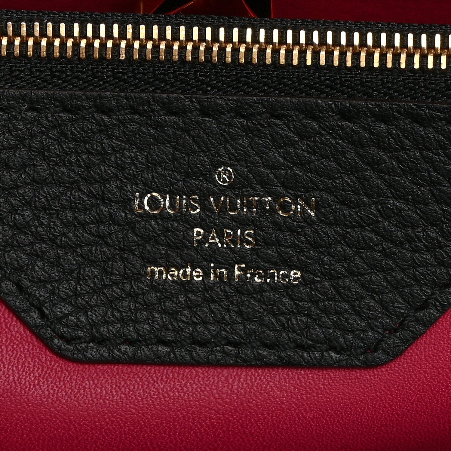 Louis Vuitton Taurillon Capucines MM Black Fuchsia