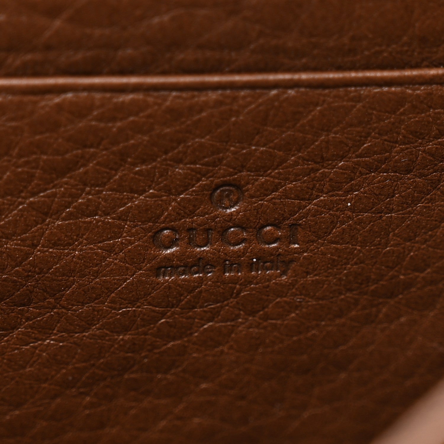 Gucci Cellarius Calfskin GG Marmont Chain Wallet Nut Brown