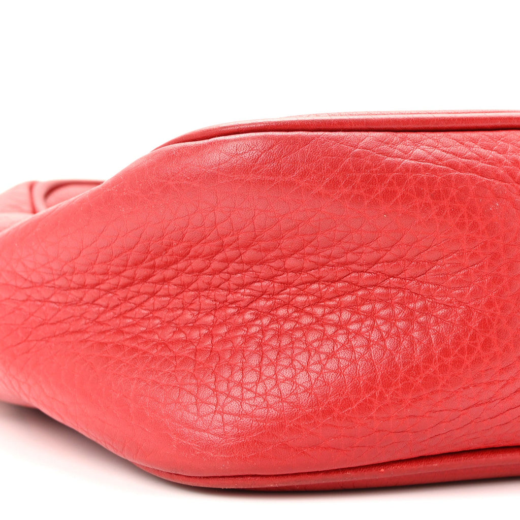 Gucci Pebbled Calfskin Small Soho Disco Bag Tabasco Red