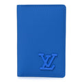 Louis Vuitton Grained Calfskin Aerogram Pocket Organizer Bright Blue