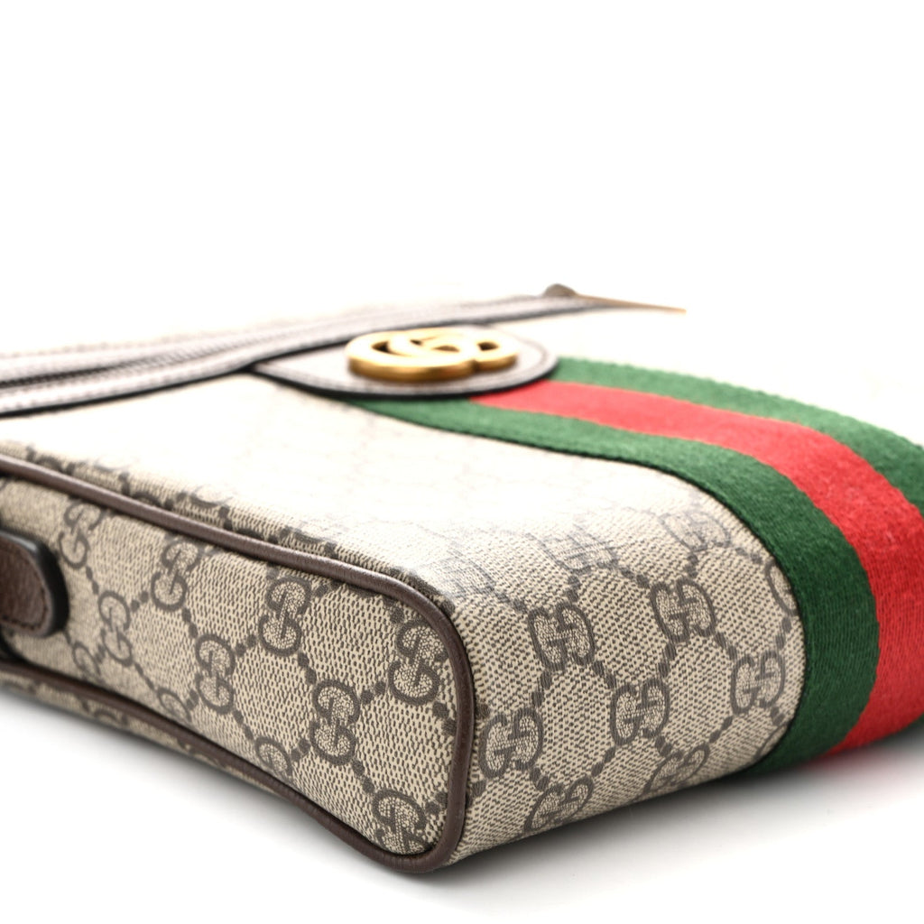 Gucci GG Supreme Monogram Web Small Ophidia Messenger Bag Brown