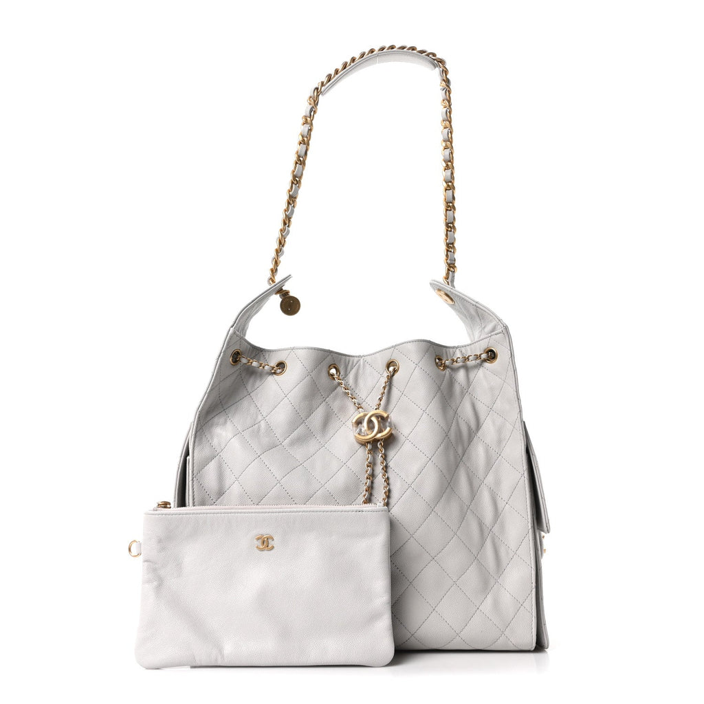 Chanel Caviar Quilted Medium Chanel 25 Handbag Light Gray