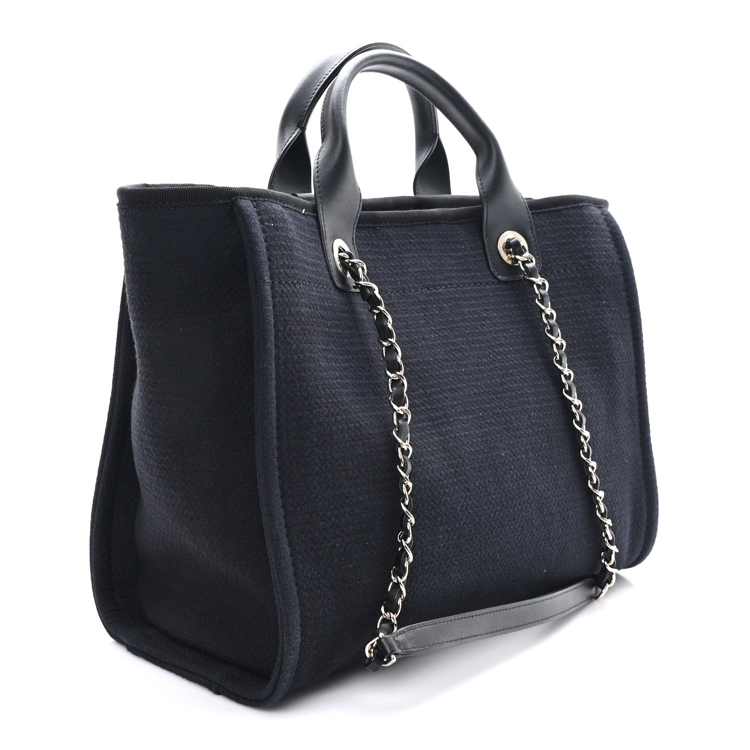 Chanel Mixed Fibers Small Deauville Tote Black