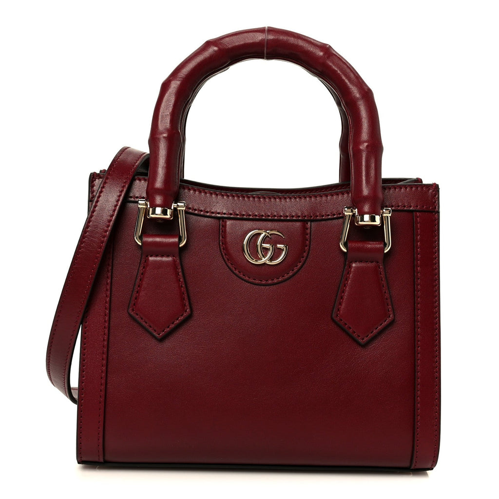 Gucci Sweetbread Calfskin Mini Diana Tote Bag Rosso Ancora