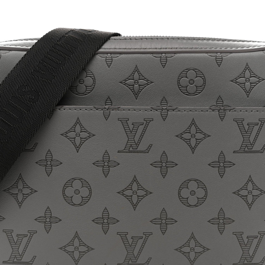 Louis Vuitton Calfskin Monogram Shadow Trio Messenger Anthracite Gray