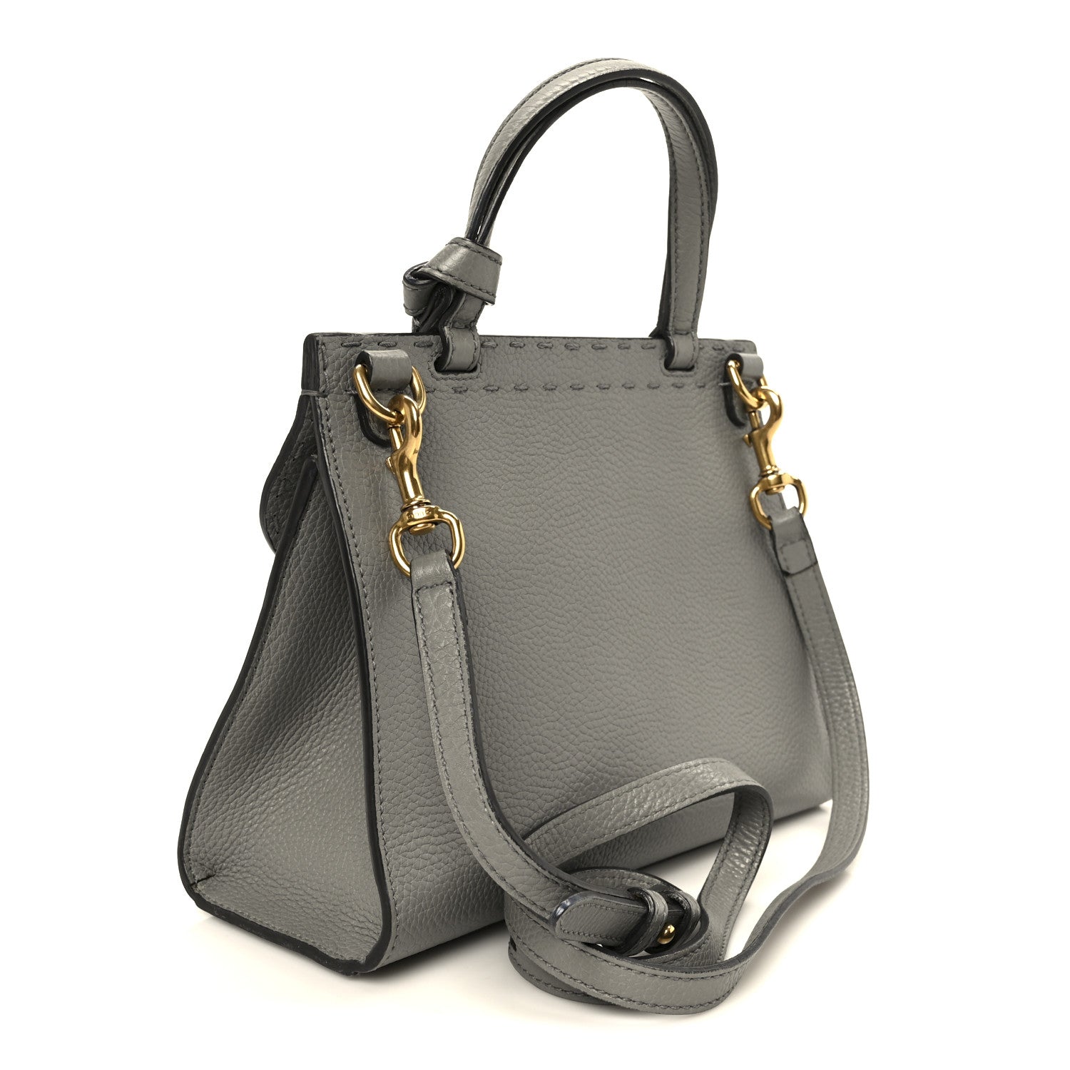 Gucci Cellarius Calfskin Mini GG Marmont Top Handle Bag Deep Grey
