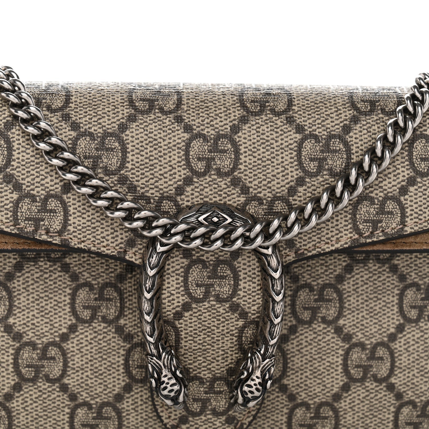 Gucci GG Supreme Monogram Super Mini Dionysus Shoulder Bag Taupe