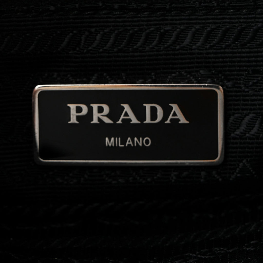 Prada Tessuto Nylon Saffiano Flat Messenger Bag Black