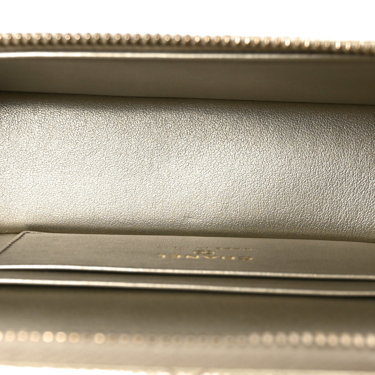 Chanel Metallic Caviar Quilted Trendy Handle Slim Vanity Light Golden