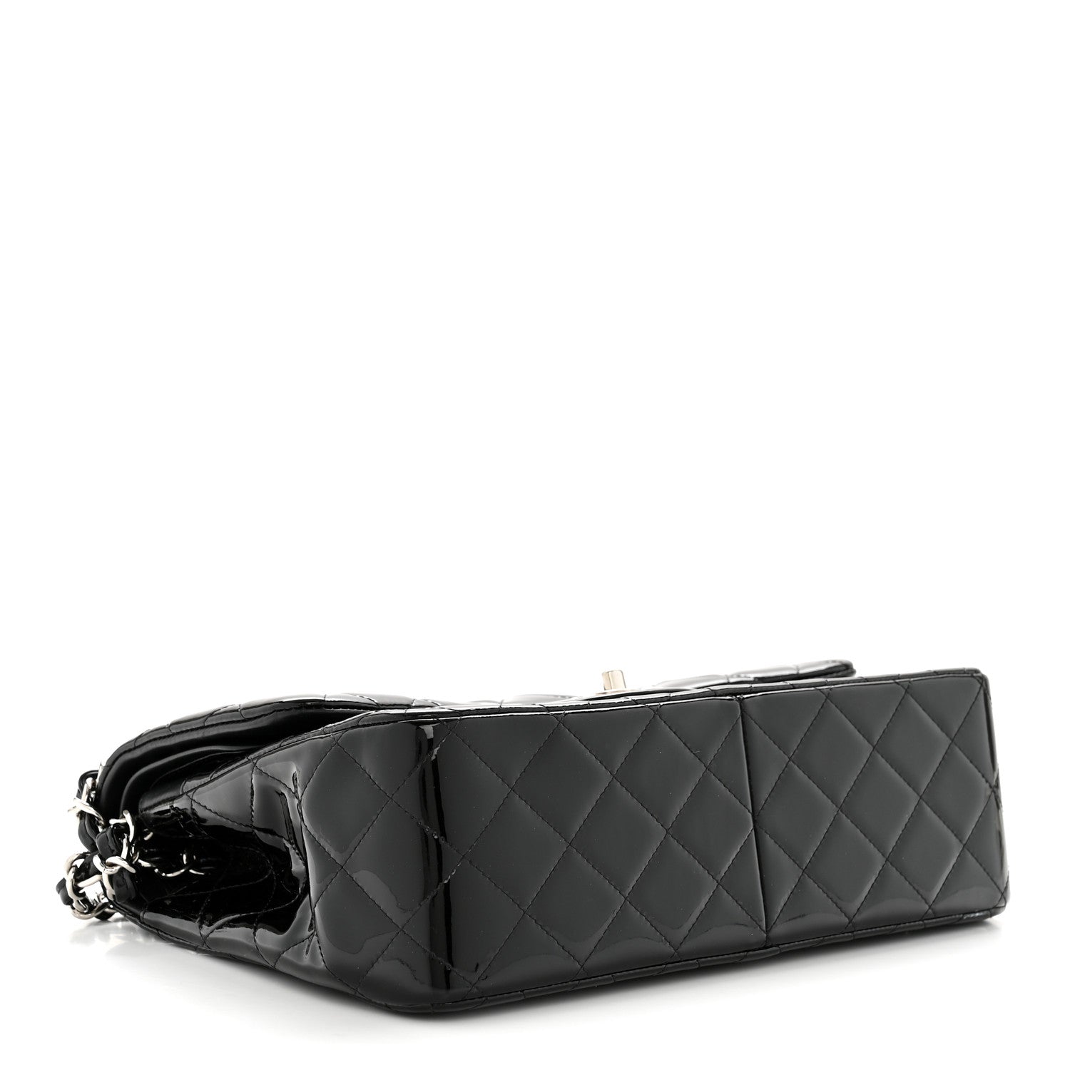 Chanel Patent Quilted Jumbo Double Flap Black