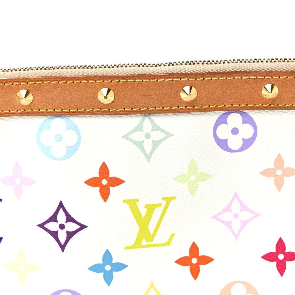 Louis Vuitton Monogram Multicolor Pochette Accessories White