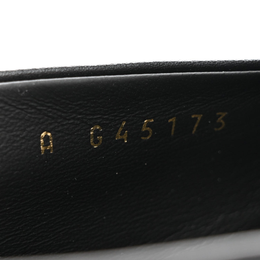 Chanel Shiny Calfskin Metal CC Mocassin Loafers 38.5 Black