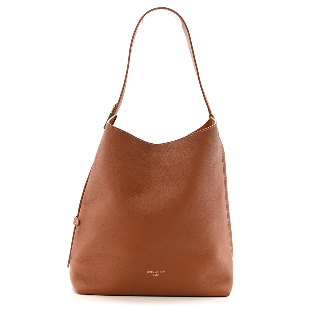 Louis Vuitton Grained Calfskin Low Key Hobo MM Cognac