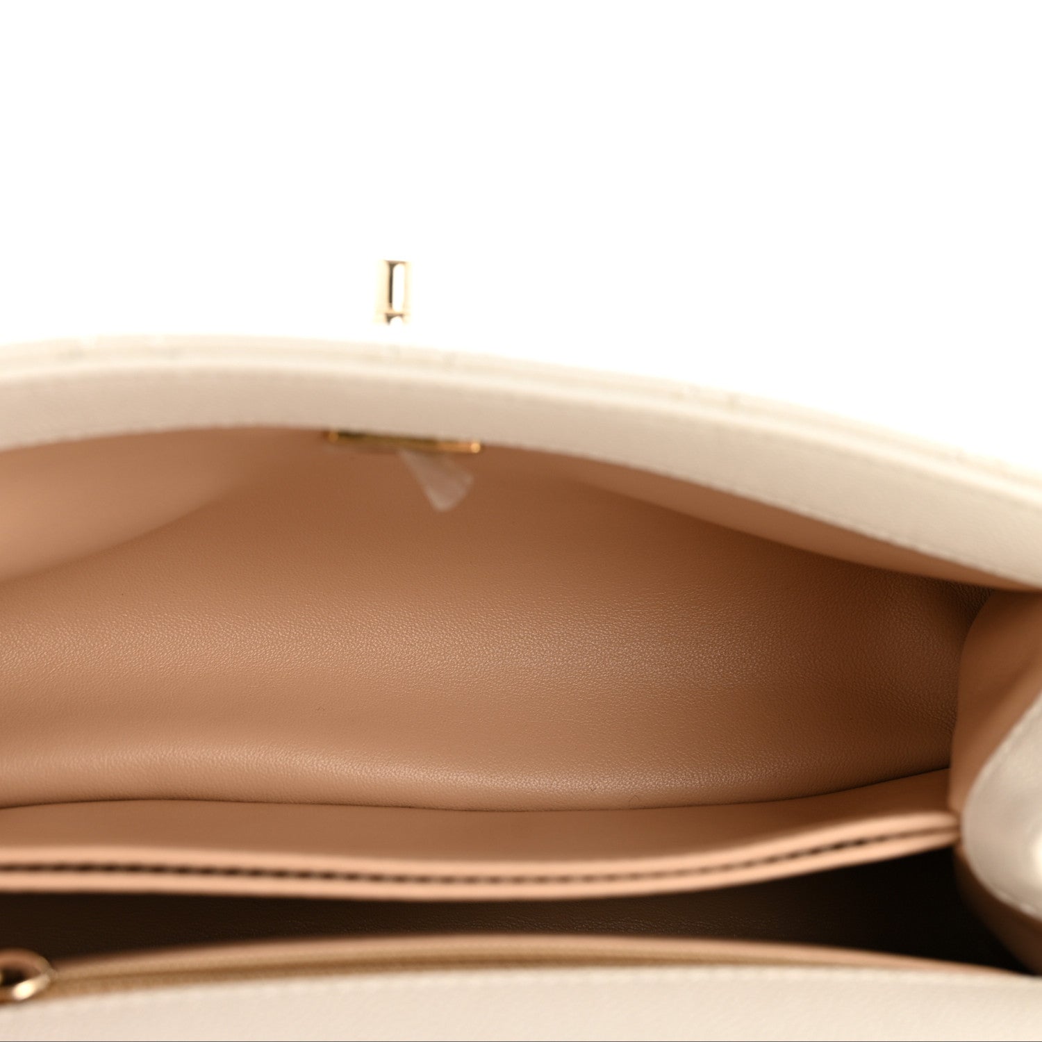 Chanel Caviar Quilted Mini Coco Handle Flap White